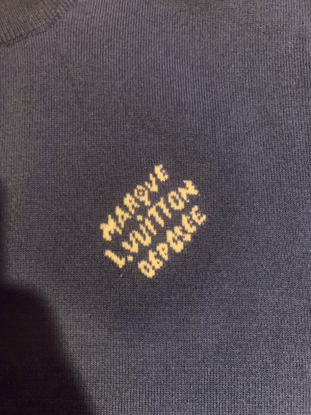 Louis Vuitton navy sweater with yellow logo - Picture 2 of 3